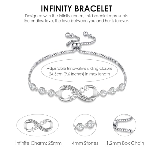 Bijoux cadeaux pour elle, bracelet infini aux finitions d'art