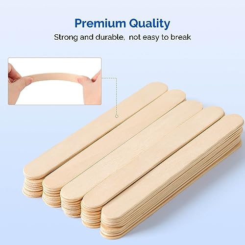 Jmu Tongue Depressors Sterile 100 Count, 6" Tongue Depressors Wood Individually Wrapped For Medical Popsicle Crafts #TOP3