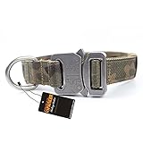 Excellent Elite Spanker Tactical Dog Collar Nylon Military Adjustable Dog Collar with Quick Release Metal Buckle and D-Ring(MCP)
