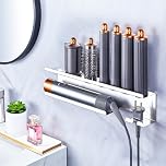YAYINLI Hair Dryer Holder Wall Mount, Straightener Holder for Curling Irons Styler Accessory, Silver Curling Iron Holder, Adhesive Hair Dryer and Straightener Holder, Bathroom Hair Tools Organiser