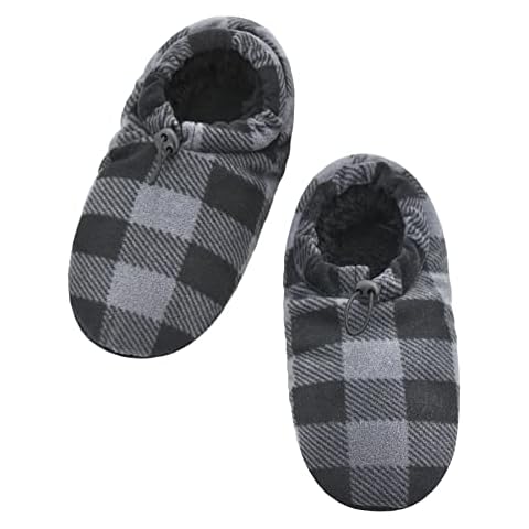 Panda Bros Mens Slipper Socks With Non Skid Bottoms, Warm Slipper Socks With Grippers For Men, Fuzzy House Slippers Cover