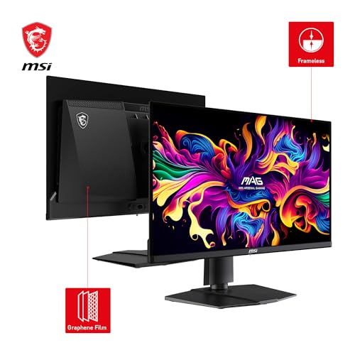 Image of msi MAG 271QPX QD-OLED, 27 OLED Gaming Monitor, 2560 x 1440 (QHD), 0.03ms Response time, 360Hz, True Black HDR 400, HDMI, DP Port, USB Type C, Tilt, Height, Black