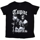 Tupac T Shirt 2Pac All Eyez On Me Logo Official Womens Boyfriend Fit Size S Black