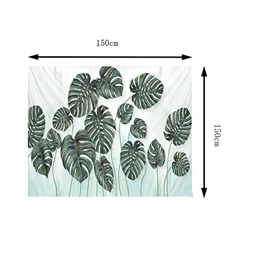 Tapisserie impermeable a l'eau en polyester durable feuille verte 150cm