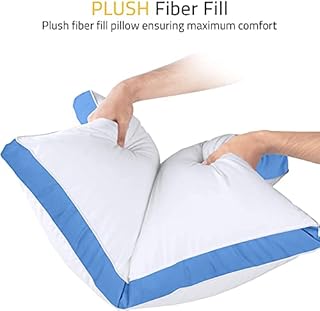 Utopia Bedding Bed Pillows for Sleeping Queen Size (Blue), Set of 2, Soft & Fluffy Pillow with Down Alternative Filling, Cooling, Hotel Quality, Gusseted Pillow for Back, Stomach or Side Sleepers