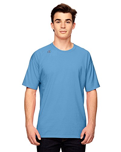 Champion Men's Double Dry Cotton Short Sleeve Tee, Columbia Blue, Large