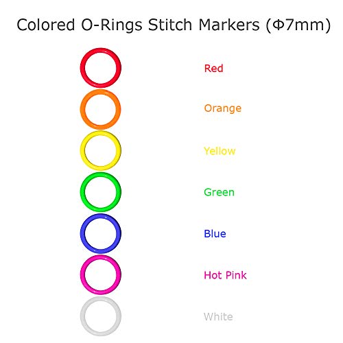 Hard Stitch Ring Markers For Knitting/Crochet/Etc(From Ø5Mm To Ø11Mm) 7 Colors 140Pcs Or 70Pcs (Hard O-Rings Ø7Mm, 7 Colors 140Pcs) #TOP5
