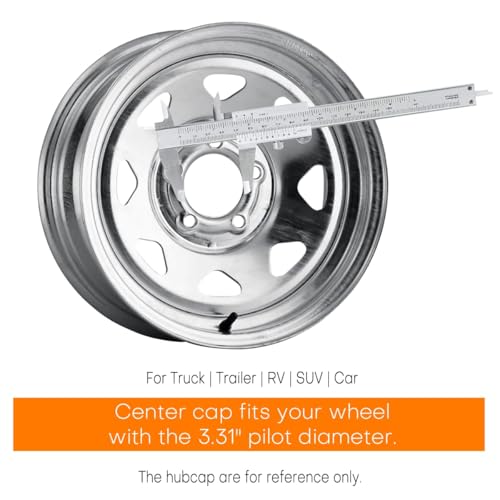 GTOWNWORKS 3.31inch Stainless Steels Trailer Wheel Center Caps Truck Trailer RV SUV Wheels Rims, 4Pcs Black Hub Covers, Inside Height 2.2inch by GTOWNWORKS - Image 5