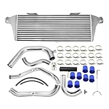 PHILTOP Intercooler Compatible/Replacement for 28'x9.5'x3.75' 2.5' for Subaru WRX STi 02-07 EJ20 EJ25 Aluminum Turbo Intercooler Silver