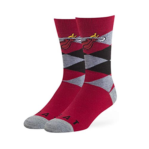 OTS NBA Miami Heat Men's Blaine Dress Sock, Team Color, Large