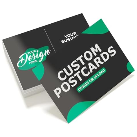 GotPrint Custom Printed Postcards – Upload Your Design or Text, 3x5 inches, Horizontal, front and back, 14 pt thick glossy cardstock, 3x5, 250 Qty Cover