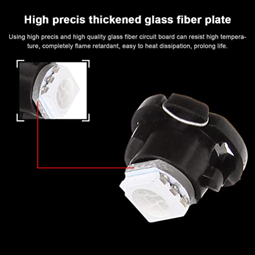 Cciyu 10 Pack Super Blue 5050 Smd T5 Neo Wedge Led Light Bulbs 12-14V Dc Replacement Fit For 1999-2001 For Saab 9-3 #TOP3