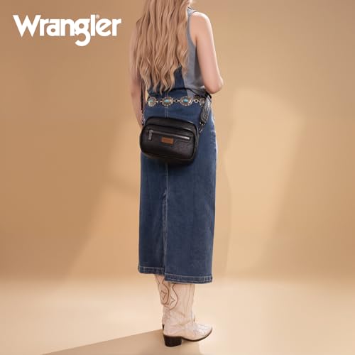 Image of Wrangler Crossbody Bag for Women Multi Pocket Crossover Bag Shoulder Pursea with Adjustable Strap
