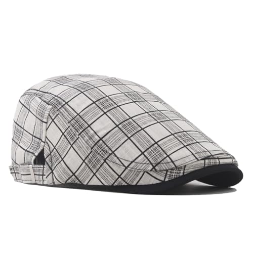 Image of Quanhaigou Men's Cotton Flat Ivy Gatsby Newsboy Driving Hat Adjustable Irish Cabbie Ivy Driving Hunting Cap