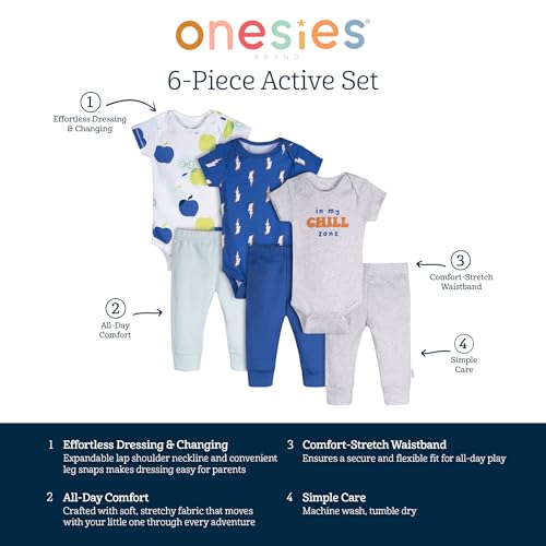 image for Onesies Brand Unisex Baby 3 Outfit Bundle Mix Match Newborn to 12m Pan