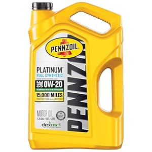 Pennzoil Platinum Full Synthetic 0W-20 Gasoline Engine Oil, 5 Quart