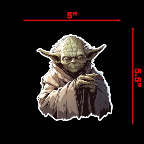 Image of SW Yoda Jedi Master Sticker Decal Notebook Car Laptop 5 inchx5.5 inch (Color)