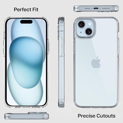 Image of KAPAVER Impulse Back Cover Case Compatible with iPhone 15 Plus (TPU+PC) (Clear)