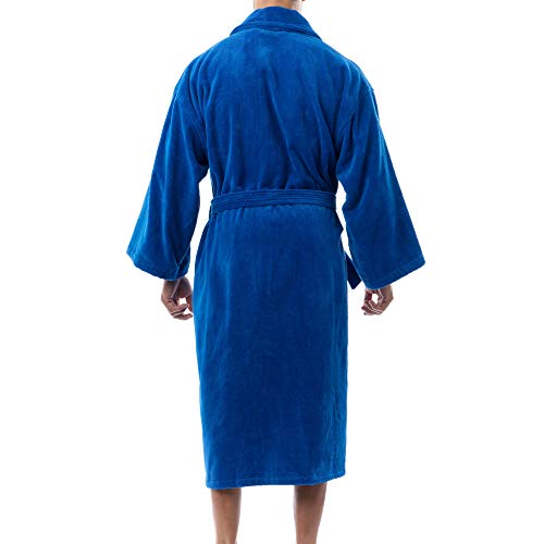 Alpine Swiss Pure Cotton Mens Terry Cloth Bathrobe Super Absorbent Spa Robe Blu Ml #TOP6
