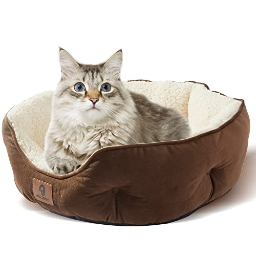 Asvin Small Dog Bed For Small Dogs, Cat Beds For Indoor Cats, Pet Bed For Puppy And Kitty, Extra Soft & Machine Washable With Anti-Slip & Water-Resistant Oxford Bottom, Brown, 20 Inches #TOP1