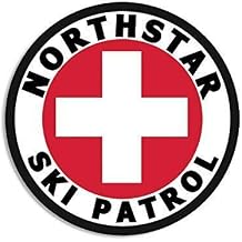 MAGNET 4x4 inch Round Northstar SKI Patrol Sticker ca California Snow Magnetic vinyl bumper sticker sticks to any metal fridge, car, signs