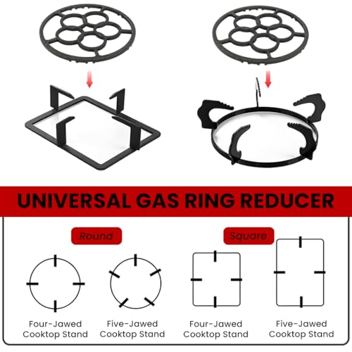 Image of Supvox 8-Inch Gas Saver Stand, Universal Cast Iron Wok Support Ring for Round & Square Gas Stoves for Stability and Even Heating