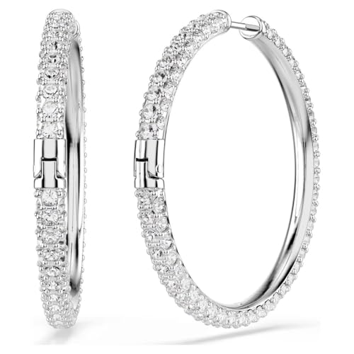 Swarovski Dextera boucles d'oreilles créoles dorées demi-pave de cristaux pour femme 5754156
