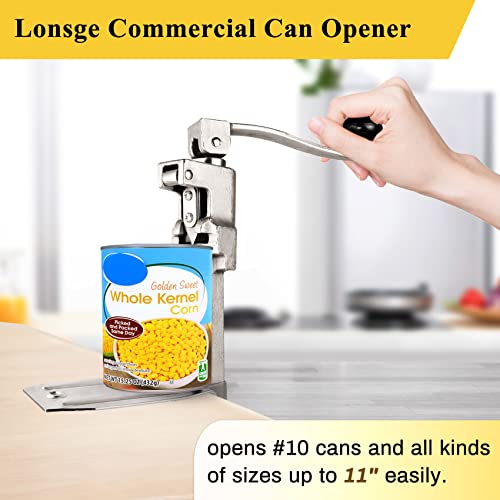 Lonsge #1 Manual Table Can Opener Compatible With Edlund 11100, Stainless Steel Blade, Industrial Can Openers For Restaurant With Plated Steel Base For Cans Up To 11” Tall. #TOP2