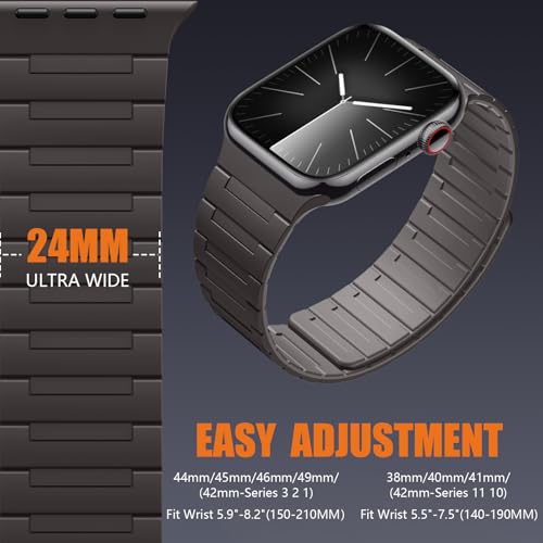 Image of SNBLK Magnetic Watchband Compatible with Apple Watch for Men 44mm 45mm 46mm 49mm 42mm 41mm 40mm 38mm Women, Silicone Sport Strong Magnet Strap for iWatch Series 11 Ultra 3 Ultra 2 Se 10 9 8 7 6 5 4 1