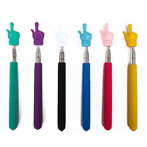 7 Pcs Telescopic Teachers Pointer, Extendable Hand Pointer Stick for Classroom, Presentation, Blackboard, Retractable Metal Pointer for Teachers and Presenters (Multiple Colours)