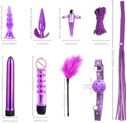 Ataduras Sex Bondage Kit BDSM Plug Anal Qoosea 17PCS Set de Juguetes Sexuales para Parejas Set Bondage Ajustable Juegos para Adultos para Parejas Set de Retención para Accesorios Sexuales (Morado)