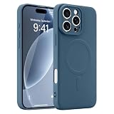 Lafunda iPhone 16 Pro Max 用 ケース MagSafe対応 液体シリコン 軽量 滑り止め 耐衝撃 磁気吸着 カバー【ブルー】