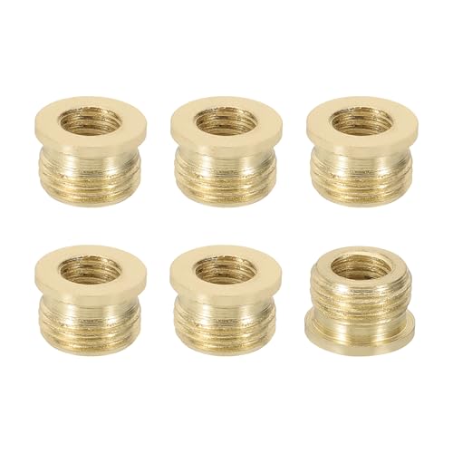 Image of PATIKIL 7mm Lamp Holder Finial Cap Adapters, 6 Pcs Male 1 /8 IP (3 /8 inch) to Female 1 /4-27 Brass Lamp Holder Finial Full Thread Adapter Lamp Finials Connector for Lamps Finials Install