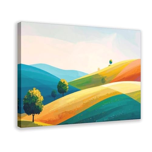 Poster sur toile Rolling Hillside grand format 50x75 cm pour décoration murale