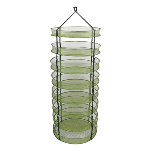 Grow1 2ft Drying Rack with Clip-On Levels Collapsible Mesh Herb and Flower Hanging Dryer with Removable Layers and Carrying Case
