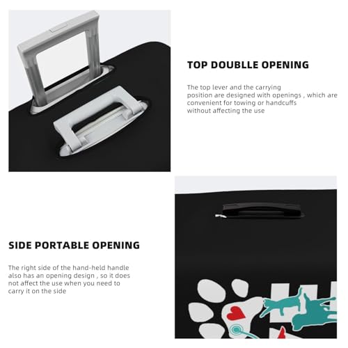 Veterinarian Love Cat and Dog Veterinary Travel Luggage Cover Suitcase Protector Fits 18-21 Inch Case(Black,S)4