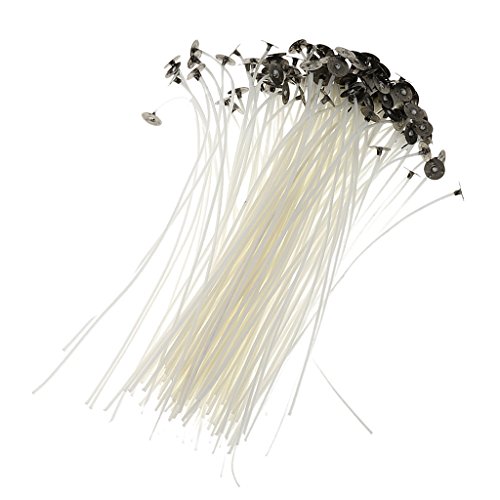 50pz 6'' Naturali Candele Stoppini Forbici Spegni Candela con Base Supporto Fai Da Te Mestiere