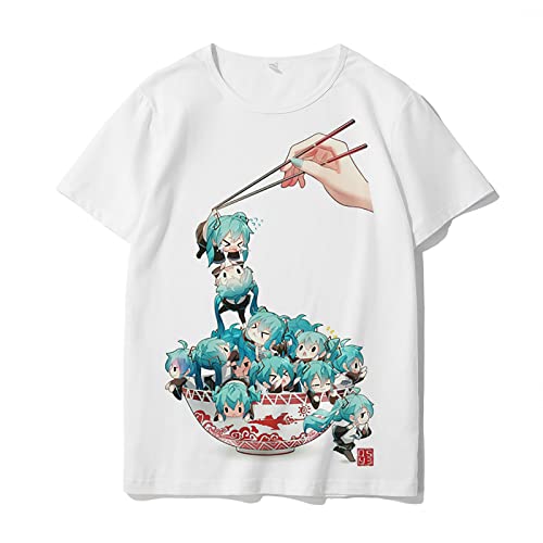 westtrend Hatsune Miku T-Shirts Japanische beliebte Sänger T-Shirts Kawaii Miku T-Shirts Idol Hatsune Miku Pullover für Männer und Frauen Cover