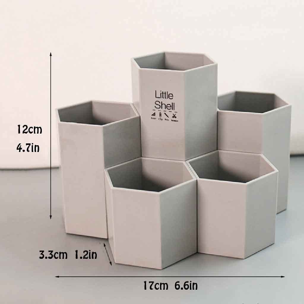 Papelería Portalápices Hexagonal, portalápices Creativo de Gran Capacidad, portalápices de plástico Simple para Oficina y Aula Portalápices