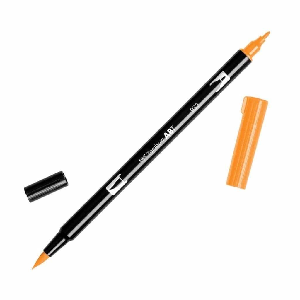 Tombow Dual Brush Pen Art Marker, 933 - Orange, 1-Pack