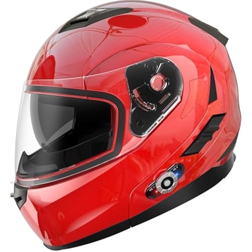 FreedConn BM2-S Bluetooth Motorcycle Helmet, Flip-Up Modular Motorbike Helmet, 500M Connectivity for 2-3 Riders, Voice Dial,