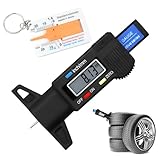 2 pcs Digital Medidor De Profundidad de los Neumáticos LCD 0-25mm profundidad portátil Neumáticos Neumaticos Desgaste Disco Profundidad Medidor para Coches, Furgonetas, Camiones y Motocicleta