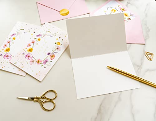 Gooji 4X6 Spring Floral Thank You Cards With Envelopes Baby Shower Thank You Cards Girl (Bulk 20-Pack) Watercolor, Bridal Shower Thank You Cards With Envelopes, Weddings, Blank Notes, Small Business #TOP3