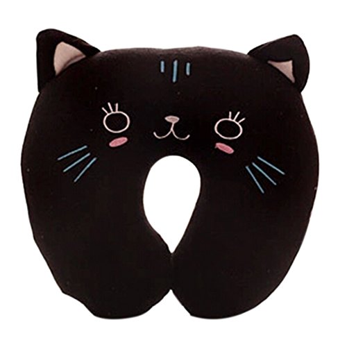 Dimart Cute Cartoon suave almohada almohada de cuello para nappind y Trival (Negro) Cover