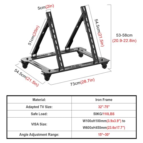 Soporte móvil giratorio para TV de 32-75 pulgadas miniatura 3