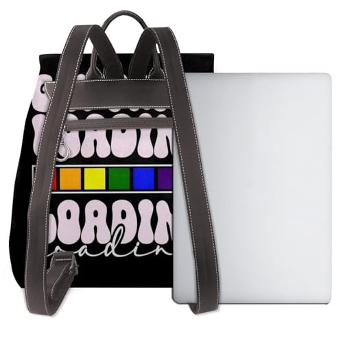 Gay Pride LGBT Rainbow Microfiber PU Leather Backpack Lightweight Daypack Bag for Travel Business Commute Gym3