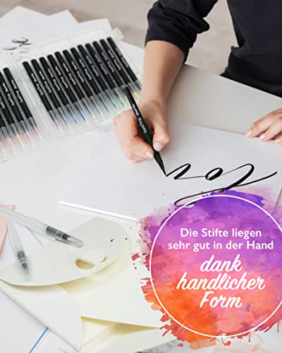 Pinselstifte lunera Brush Pen Set, 50er Set mit Aquarellfarben