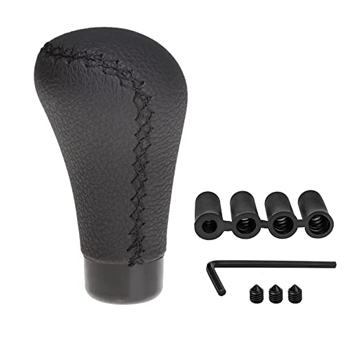 Auto Getriebekopf Gear Lever Knob Manueller Schaltknauf Car Gear Head Gear Knob mit 4 Adaptern Universal Leder Manueller Schaltknauf Auto Schaltknauf Handball für die Meisten Kraftfahrzeuge