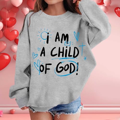 Teen Girls Pullover Hoodies Crew Neck Cute Long Sleeve Sweatshirt Oversized Toddler Basic Comfy Hooded3