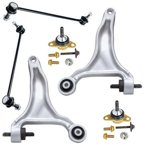 Detroit Axle - AWD Front End Suspension Kit for 2001-2005 Volvo V70, 2003-2007 XC70, 2 Lower Control Arms 2 Lower Ball Joints 2 Sway Bar Links Replacement - 6pc Set